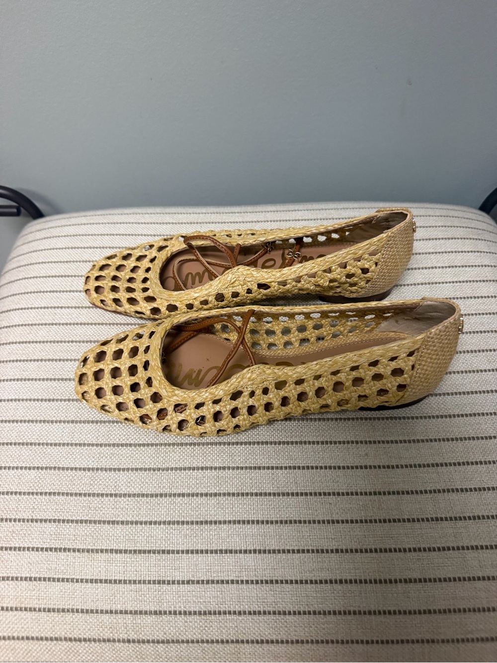 Woven Gold Ballet Flats - Women's Summer Shoe